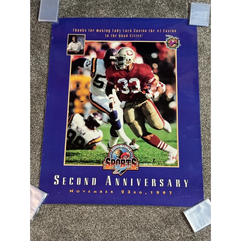 Vtg Signed ROGER CRAIG Sports Bar San Francisco 49ers NFL Football Poster 28X22 - Picture 2 of 14